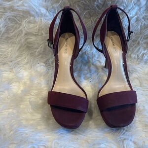 Giani Bernini Maroon Ankle Strap Heels